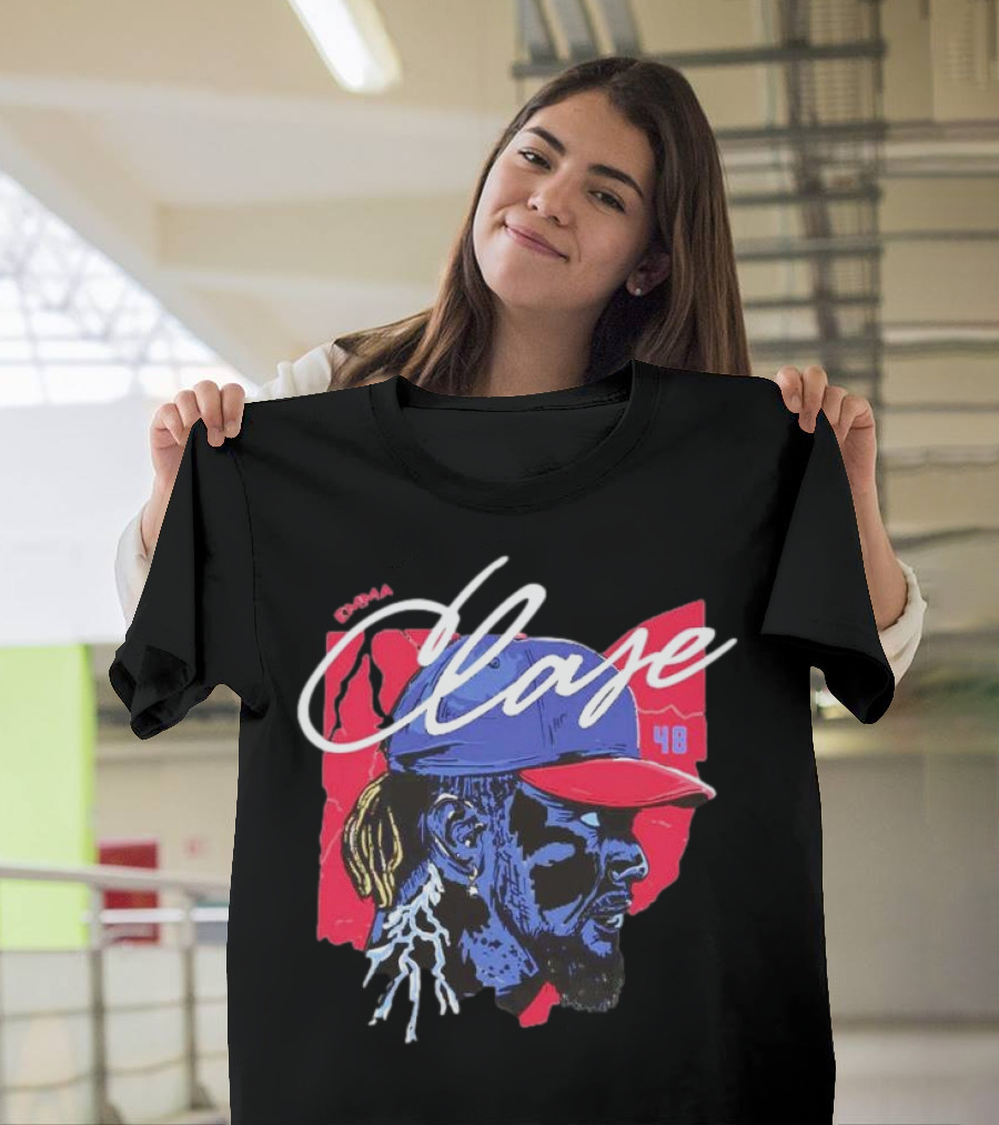 Emmanuel Clase Cleveland Guardians 48 Lightning Signature T-Shirt