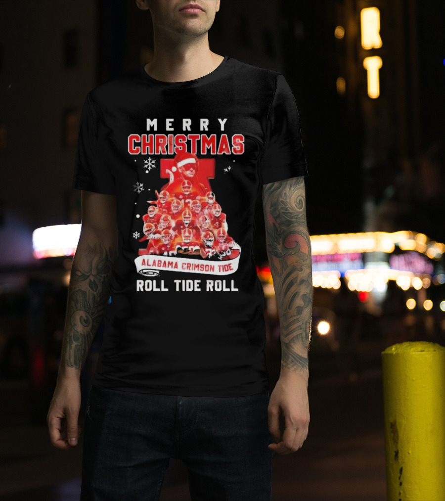 Merry Christmas Alabama Crimson Tide Roll Tide Roll T-Shirt
