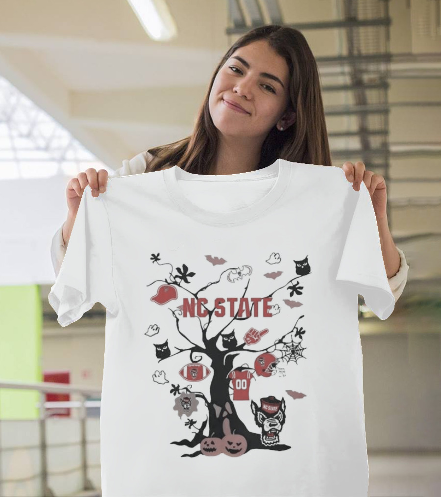 NC State Wolfpack Halloween Tree 2024 NCAA Team T-Shirt