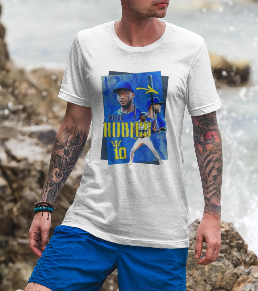 Victor Robles Baseball Player Blue And Yellow T-Shirt