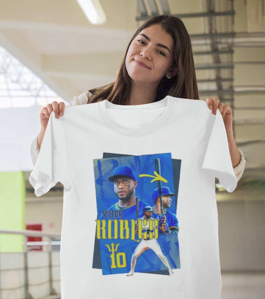 Victor Robles Baseball Player Blue And Yellow T-Shirt