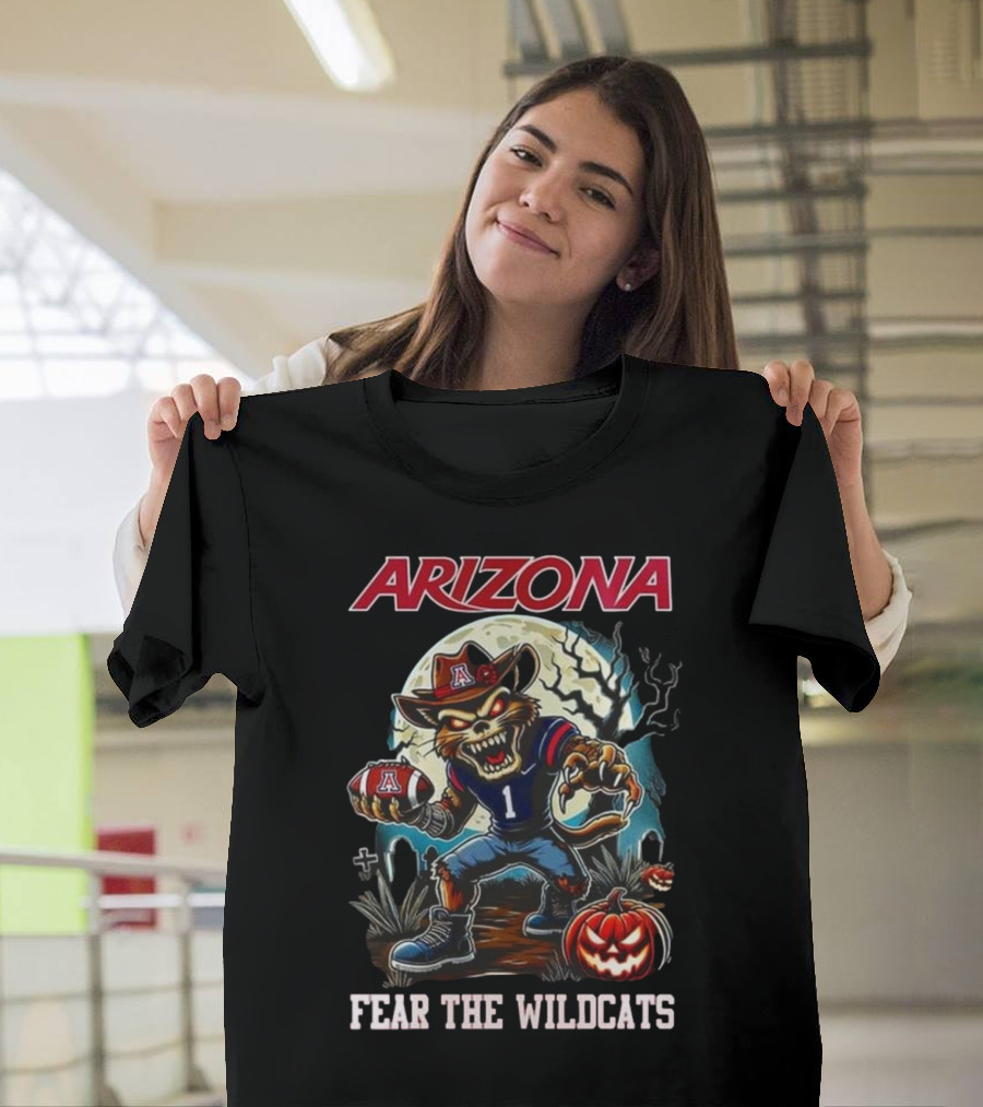 Arizona Wildcats Fear The Wildcats Halloween Football T-Shirt