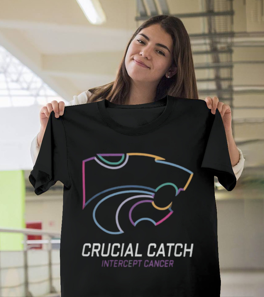Kansas State Wildcats 2024 NCAA Crucial Catch Intercept Cancer T-Shirt