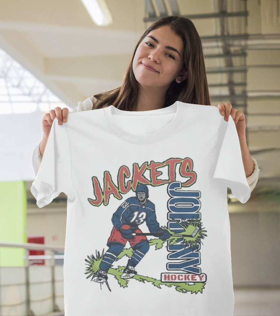 Jackets Johnny Hockey Number 13 Player Action T-Shirt