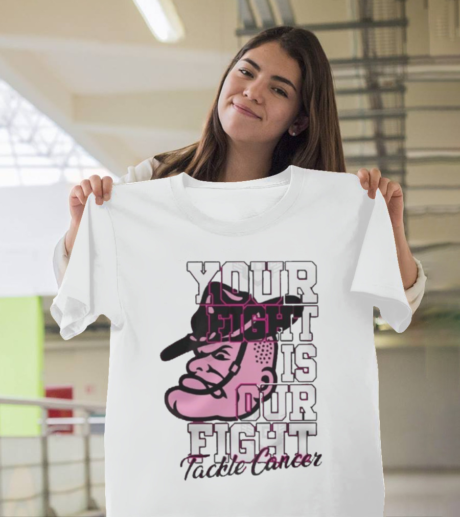 Texas A&M Aggies Your Fight Is Our Fight Tackle Cancer Vintage Football Helmet T-Shirt