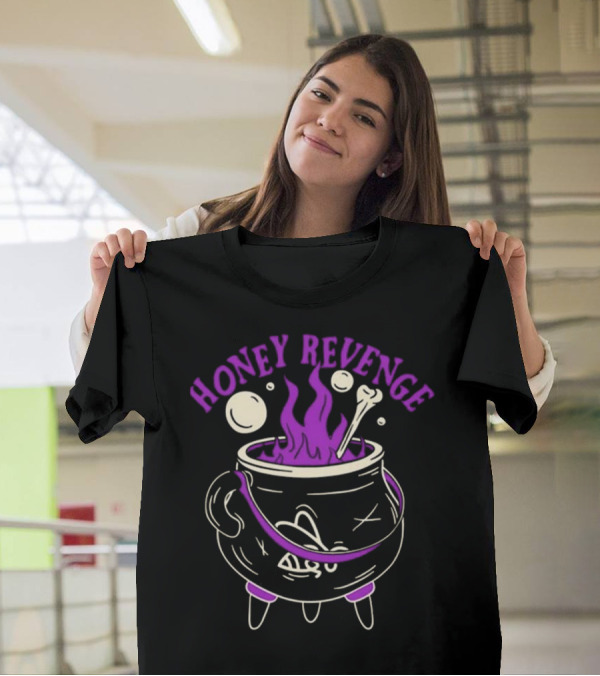Honey Revenge Bubbling Cauldron With Bone And Flames T-Shirt