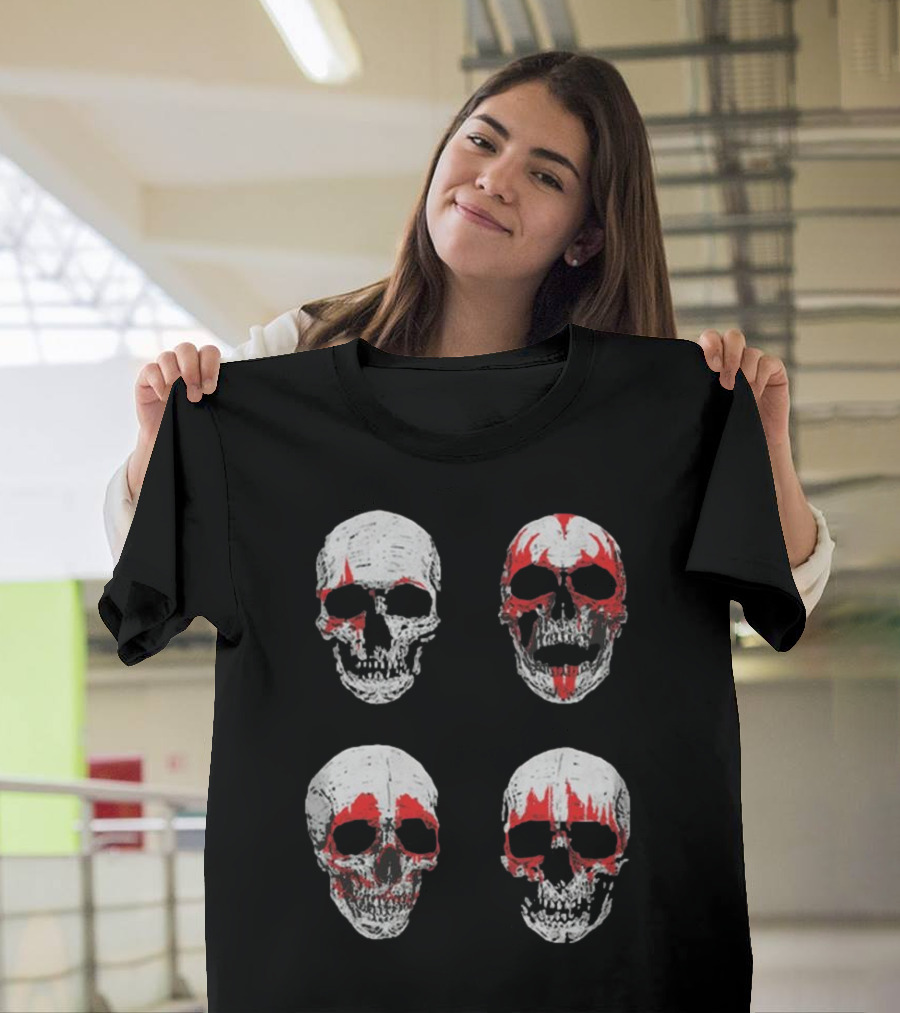 Glow In The Dark Skulls Hotter Than Hell Red Accents T-Shirt