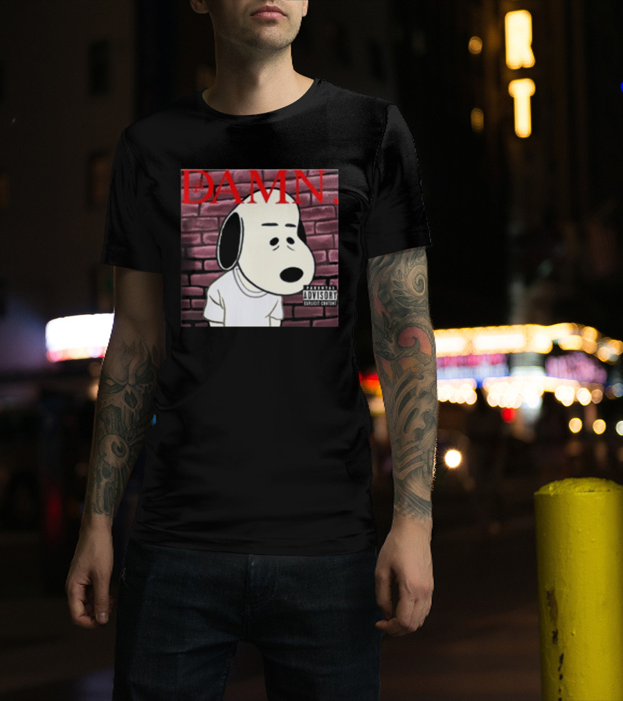 Damn. Snoopy Parental Advisory Brick Wall T-Shirt