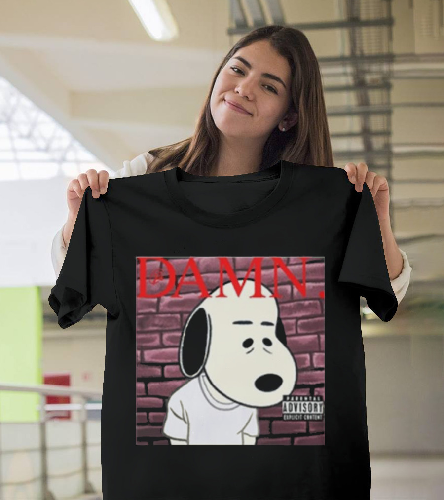 Damn. Snoopy Parental Advisory Brick Wall T-Shirt