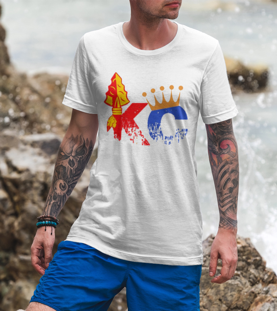 Kansas City Chiefs Arrowhead And Royals Crown KC Combo T-Shirt