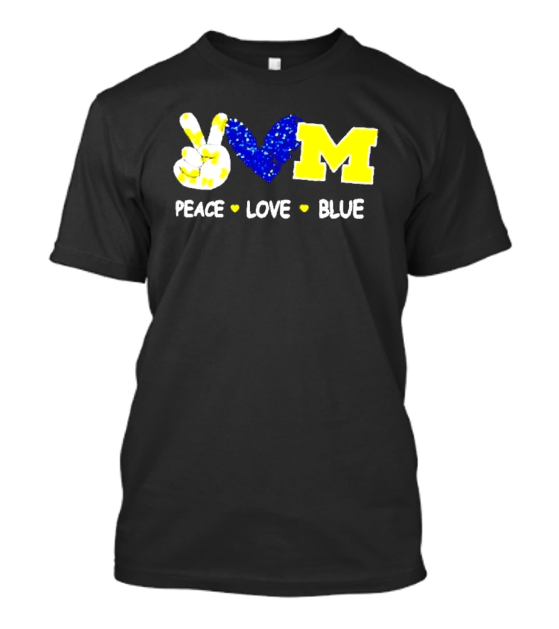 Peace Love M Blue T-Shirt
