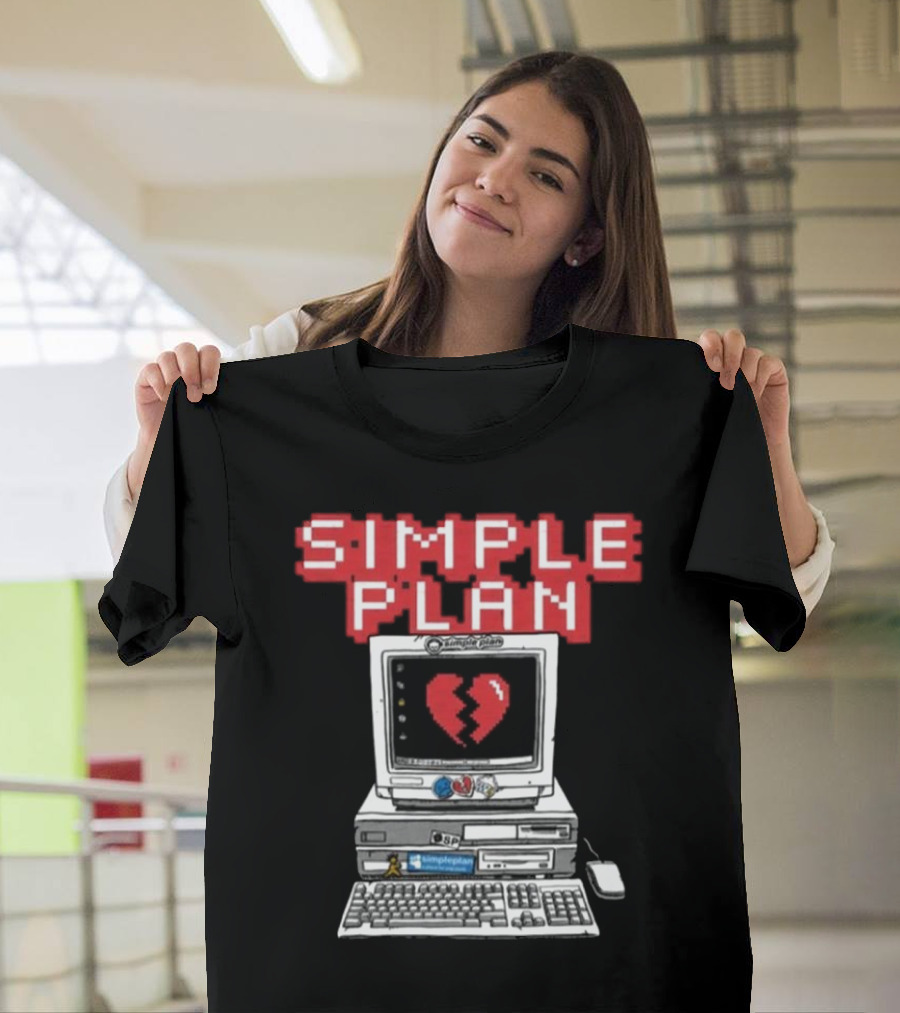 Simple Plan Myspace Throwback Broken Heart Computer T-Shirt