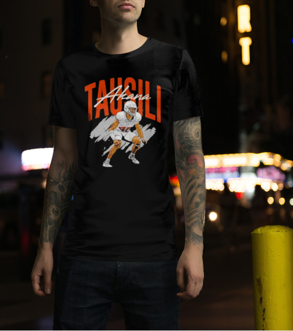 Tausili Akana Texas Longhorns Player Football Action T-Shirt