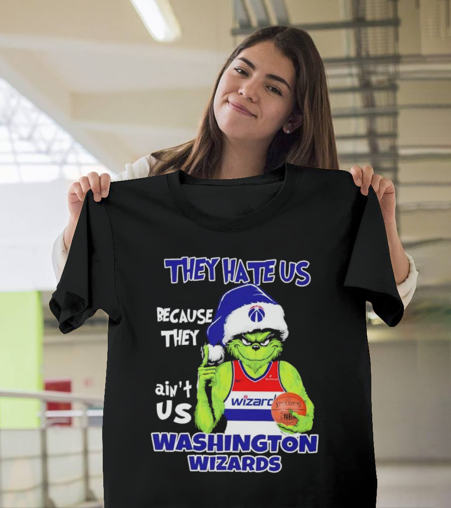 Washington Wizards Grinch They Hate Us Because They Ain’t Us Christmas NBA Jersey T-Shirt