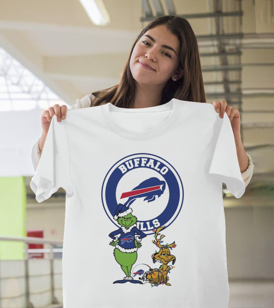 Buffalo Bills Grinch And Max Merry Christmas T-Shirt