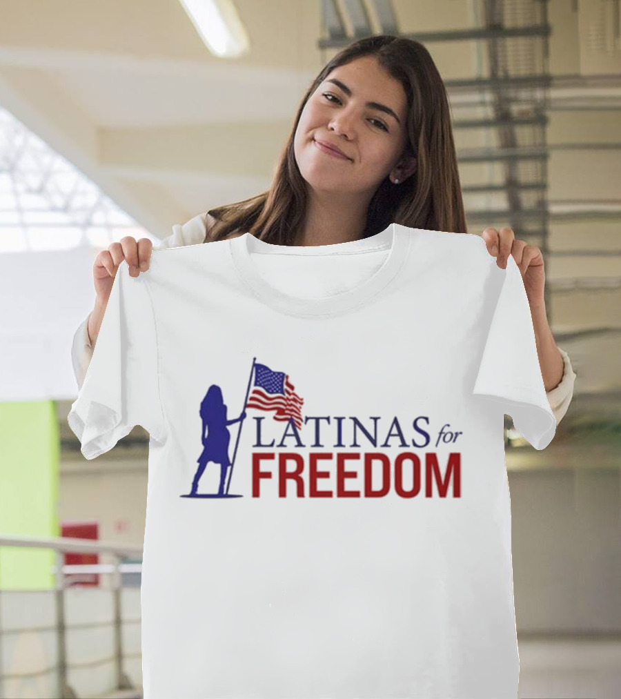 Latinas For Freedom American Flag T-Shirt