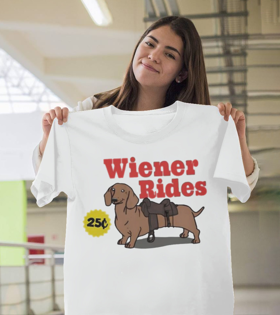 Wiener Rides 25C Dachshund With Saddle T-Shirt