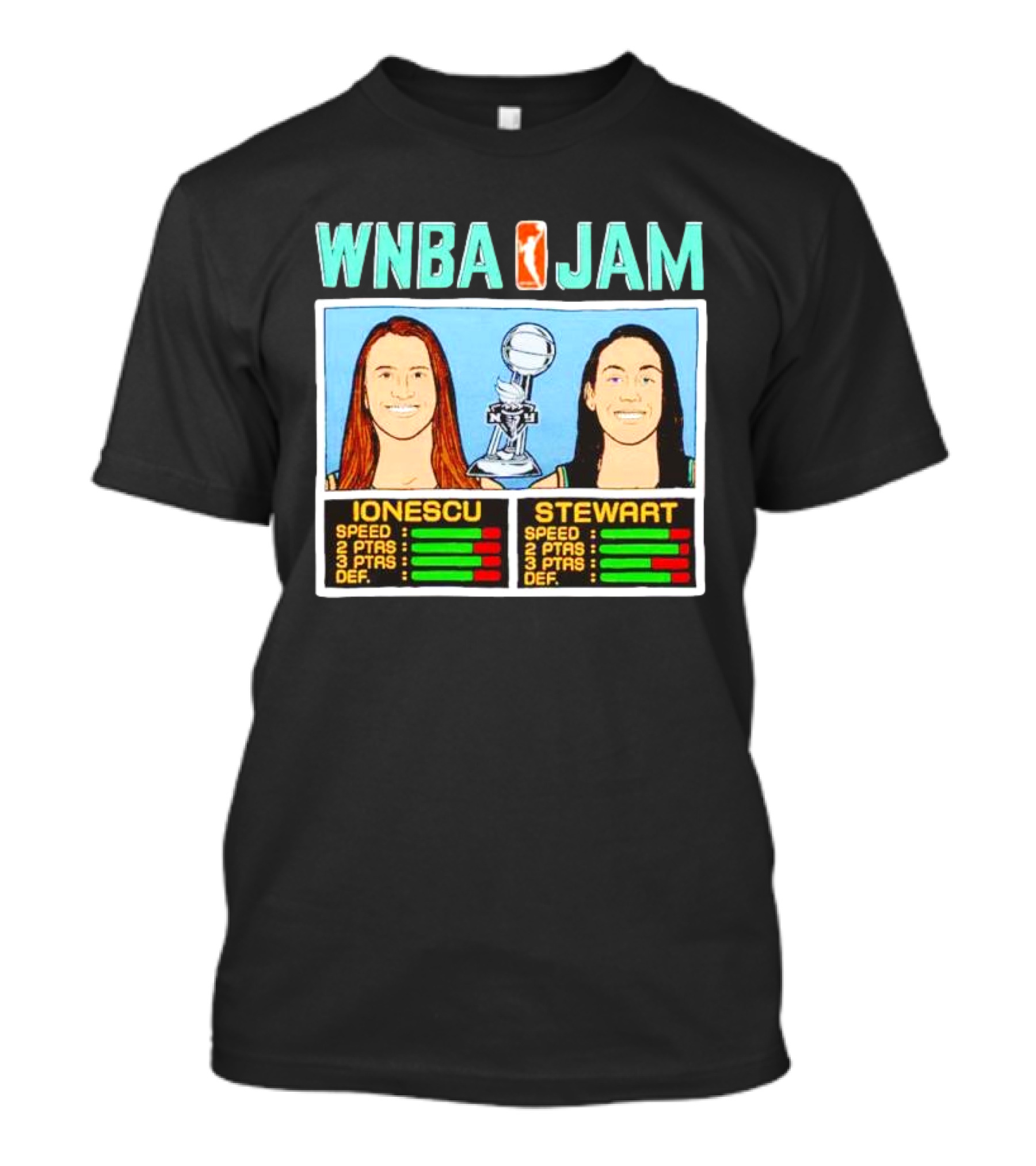 WNBA Jam New York Liberty Ionescu Stewart Player Stats T-Shirt