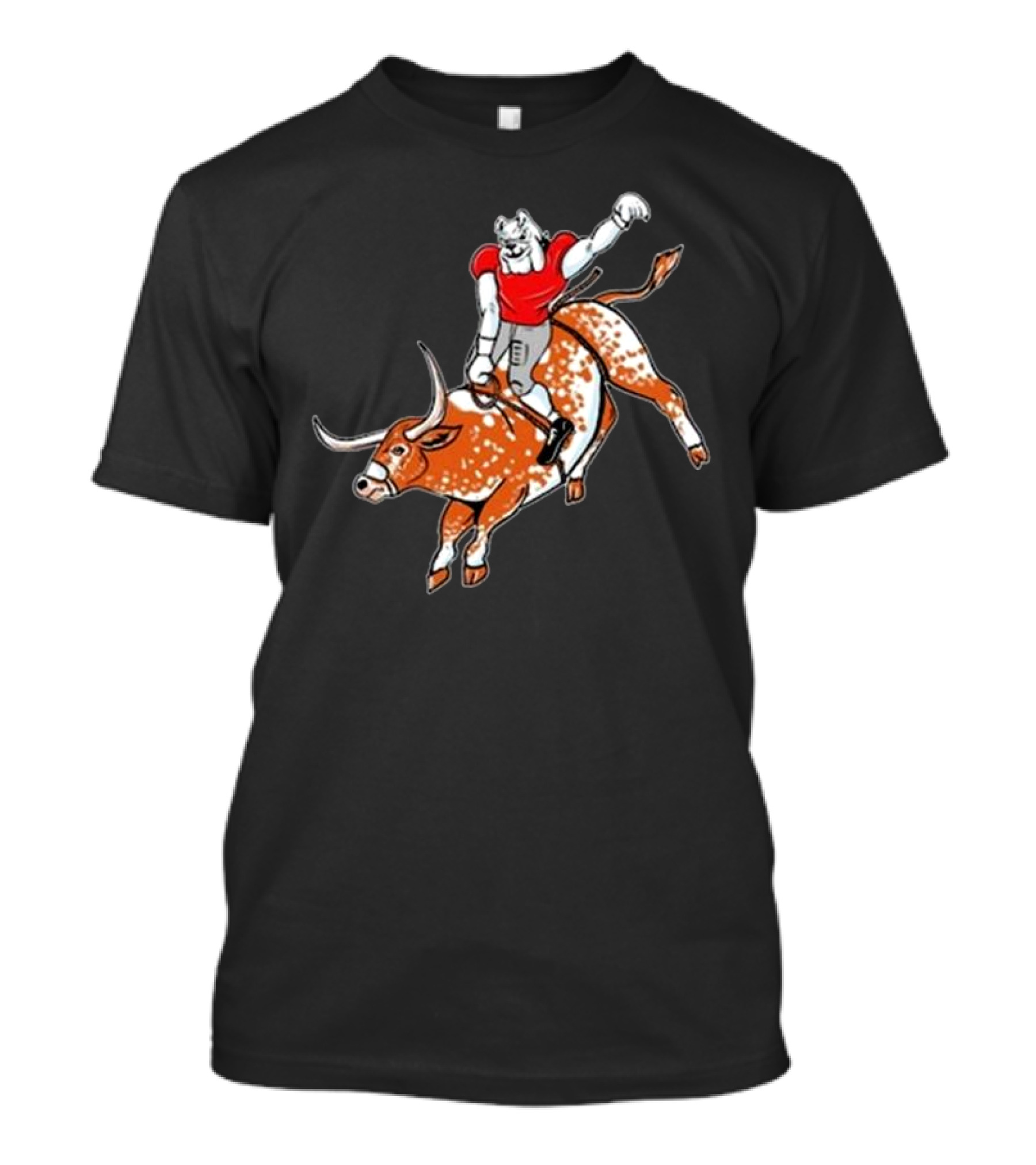 Ga Horns Down Bulldog Rides Longhorn T-Shirt