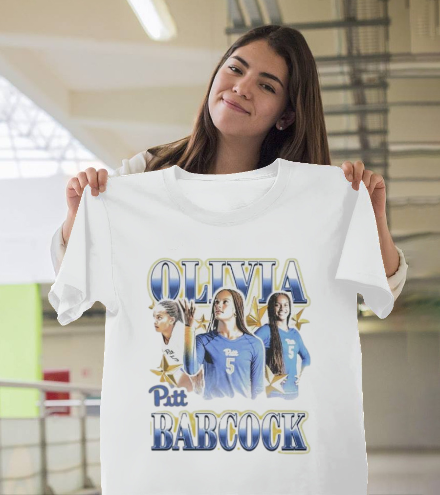 Olivia Babcock Pitt Panthers Volleyball Number 5 Collage Vintage T-Shirt