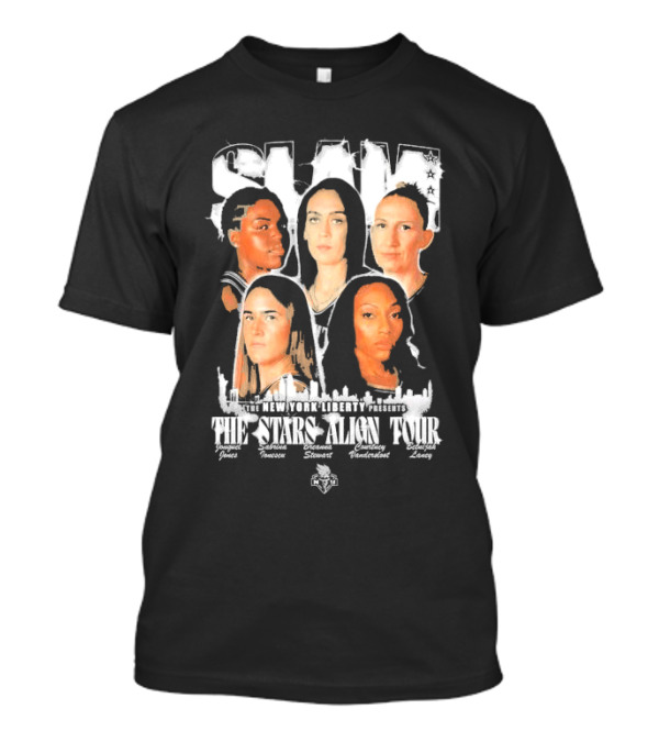SLAM New York Liberty Stars Align Tour Featuring Innescu Stewart Jones Vandersloot Laney T-Shirt