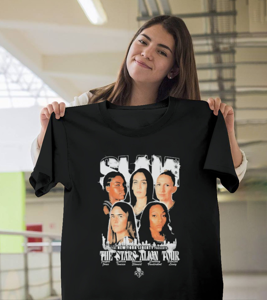 SLAM New York Liberty Stars Align Tour Featuring Innescu Stewart Jones Vandersloot Laney T-Shirt