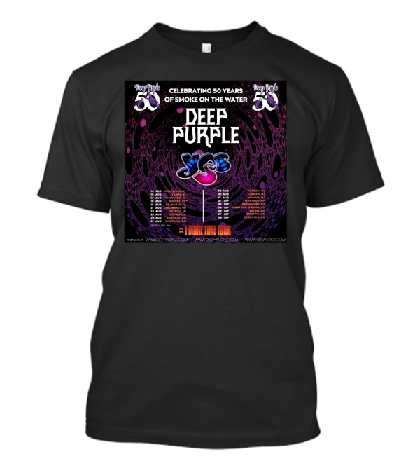 Celebrating 50 Years Of Smoke On The Water Deep Purple Yes One More Time Tour T-Shirt