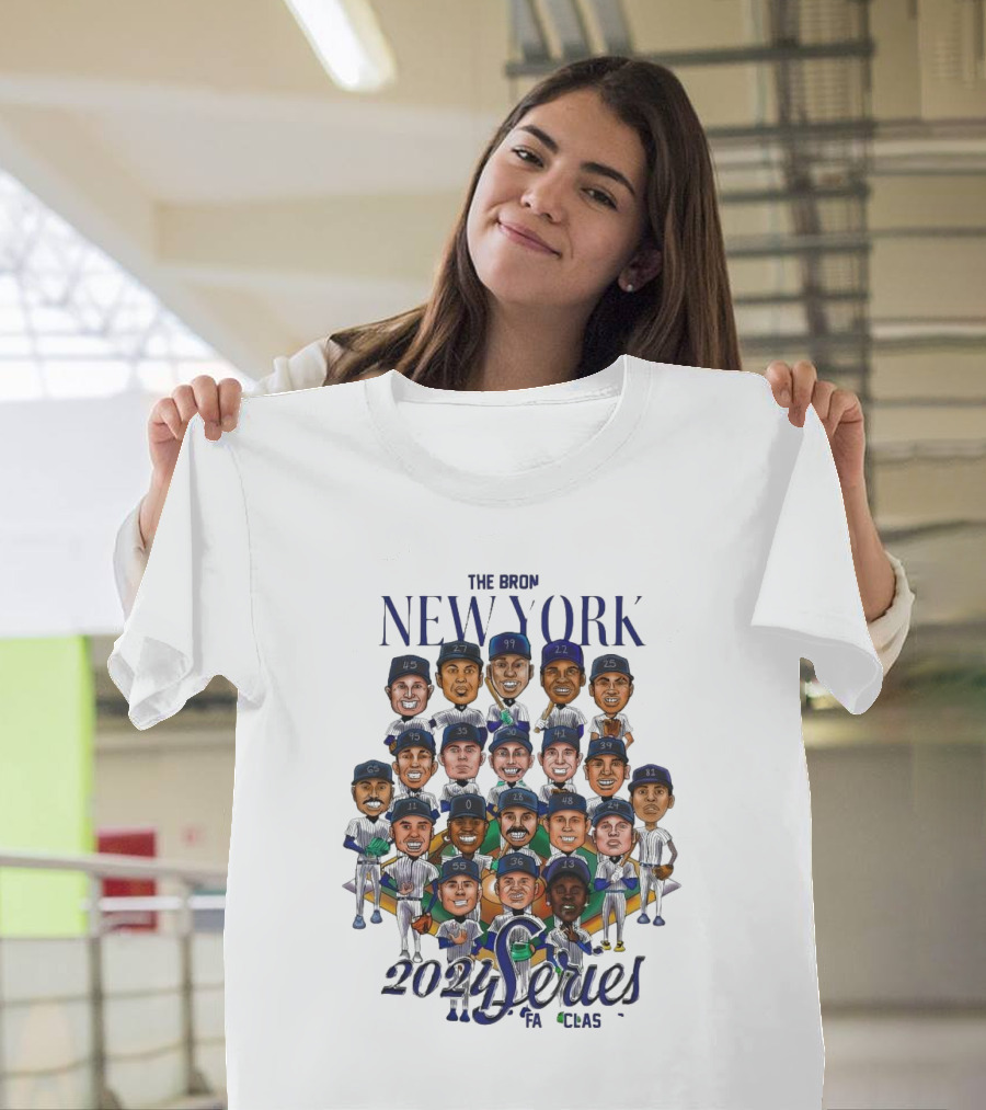 The Bronx New York 2024 Series Fall Classic Baseball Team Caricatures T-Shirt