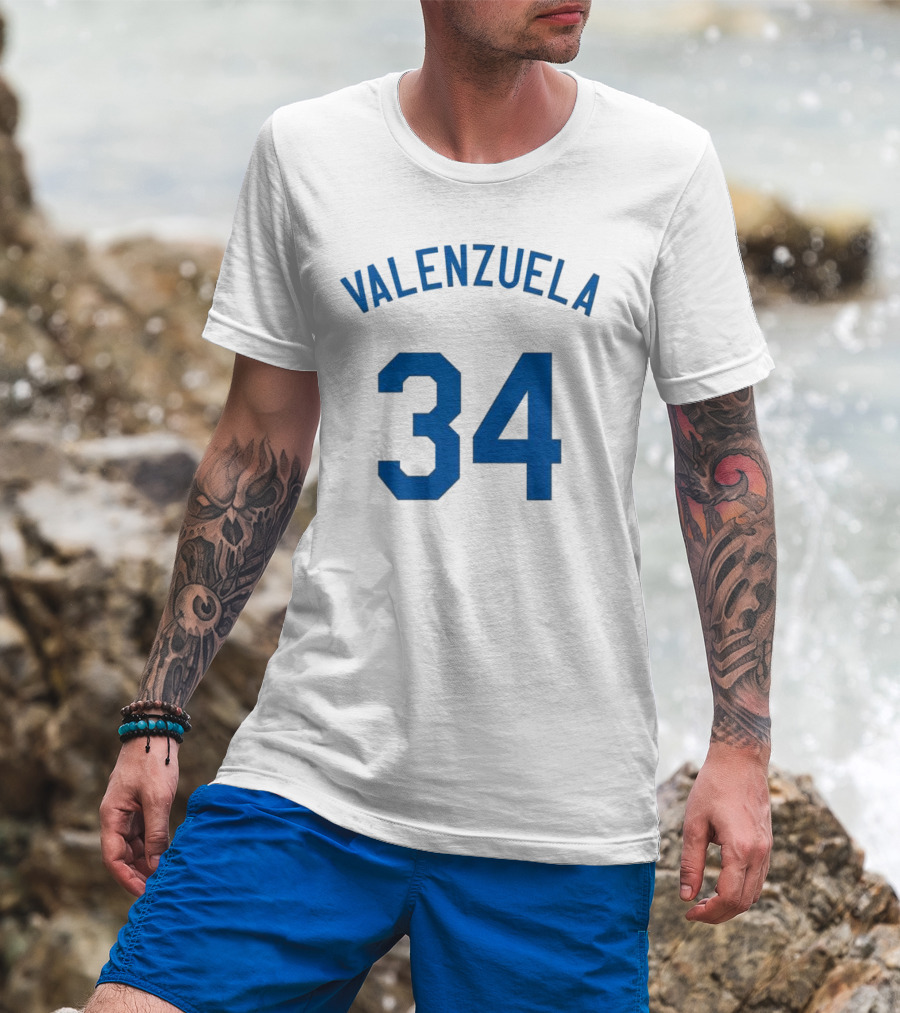 Valenzuela 34 Los Angeles Dodgers Fernando Valenzuela Iconic Baseball Jersey Number T-Shirt