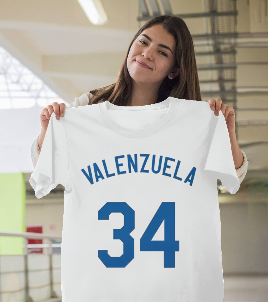 Valenzuela 34 Los Angeles Dodgers Fernando Valenzuela Iconic Baseball Jersey Number T-Shirt