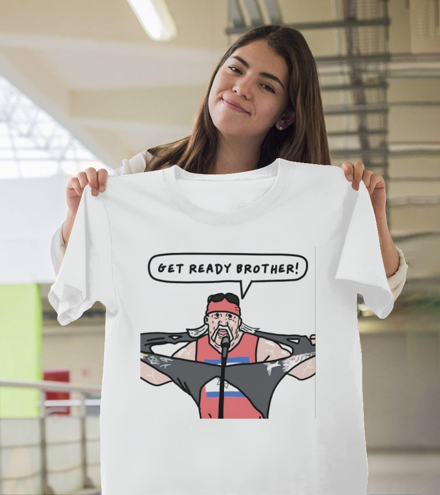 Get Ready Brother Hulk Hogan Shirt Ripping Microphone Comic T-Shirt