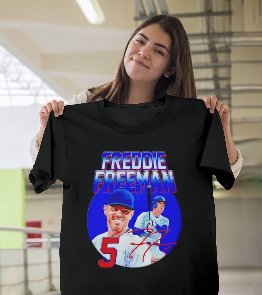 Freddie Freeman Los Angeles Dodgers 5 Signature Baseball T-Shirt