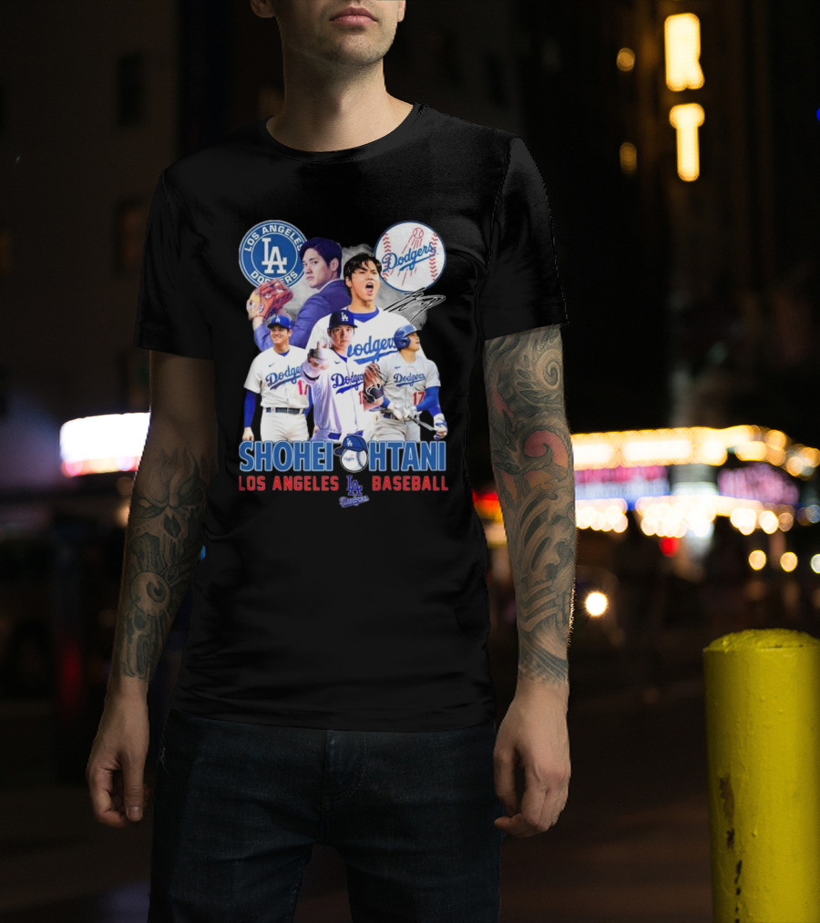 Los Angeles Dodgers Shohei Ohtani Baseball MVP Signature T-Shirt