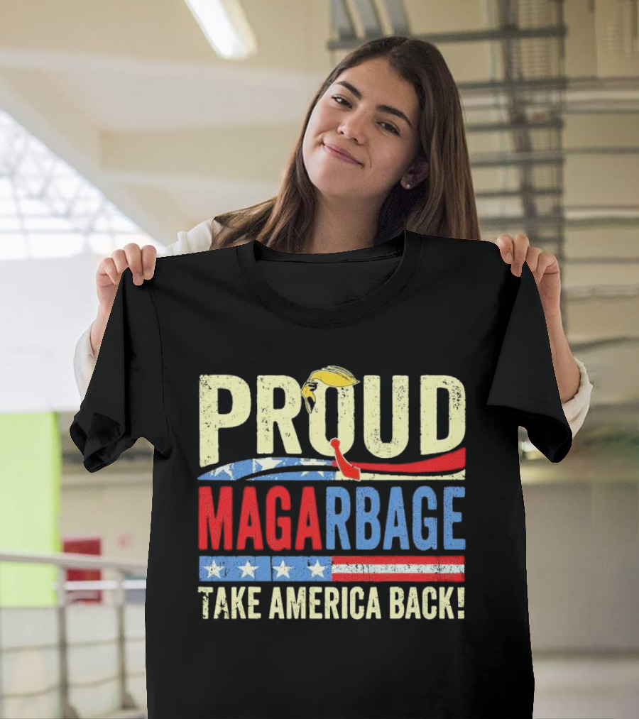 Proud MAGA Take America Back Trump Supporters Patriotic Flag Hat T-Shirt