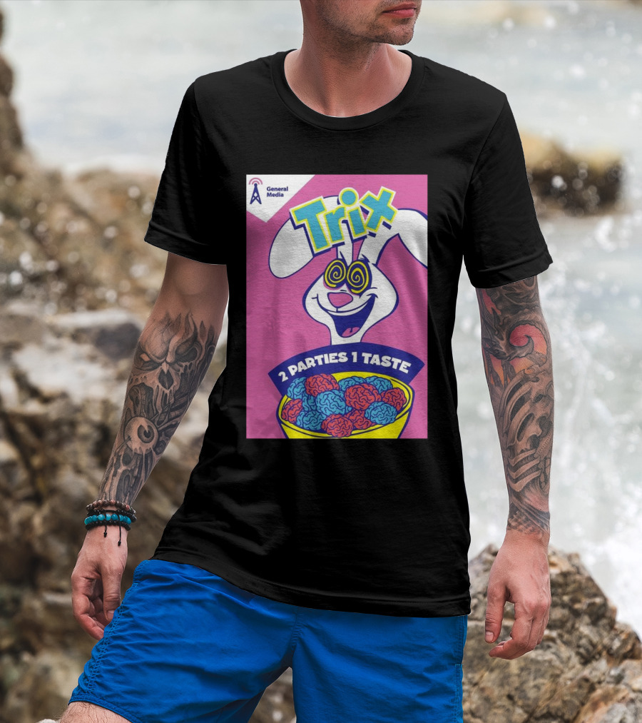 Trix Cereal Bunny With Swirled Eyes And Brain Bowl 2 Parties 1 Taste General Media T-Shirt