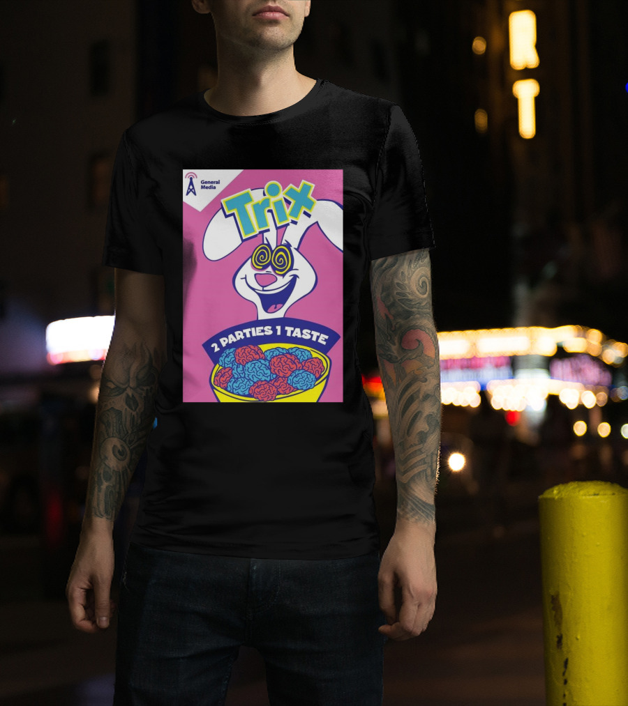 Trix Cereal Bunny With Swirled Eyes And Brain Bowl 2 Parties 1 Taste General Media T-Shirt