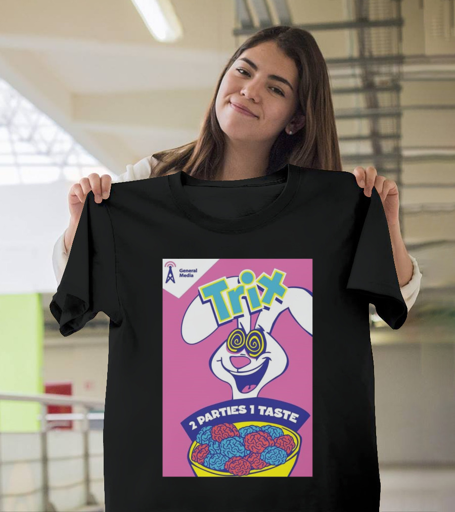 Trix Cereal Bunny With Swirled Eyes And Brain Bowl 2 Parties 1 Taste General Media T-Shirt