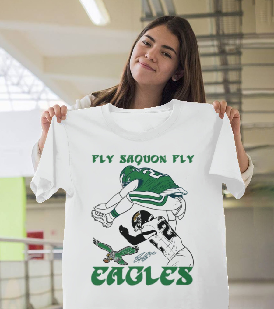 Fly Saquon Fly Eagles Reverse Hurdle Saquon Barkley Jarrian Jones T-Shirt