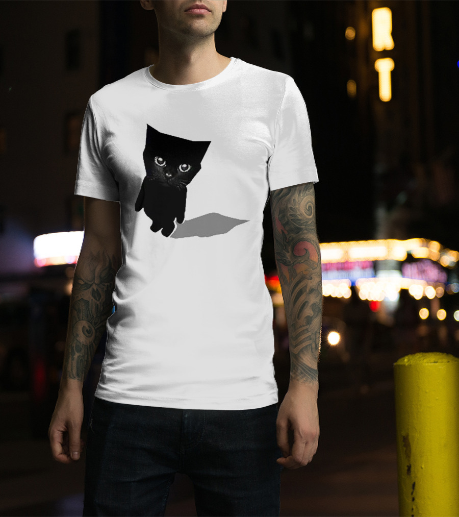 Cat Sluj Art Bro Shadow Black Kitty Image T-Shirt