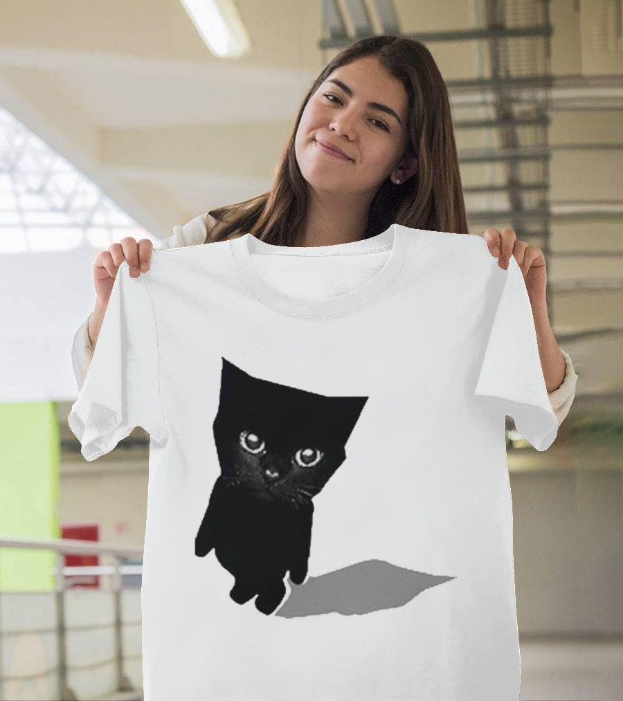 Cat Sluj Art Bro Shadow Black Kitty Image T-Shirt