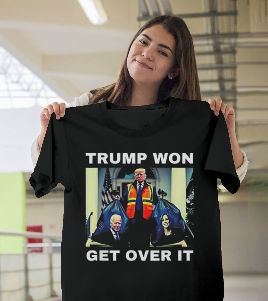 Trump Won Get Over It Biden Harris Imagery MAGA Election T-Shirt