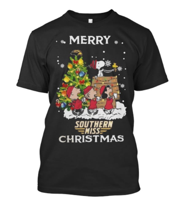 Southern Miss Christmas Snoopy And Friends Merry T-Shirt