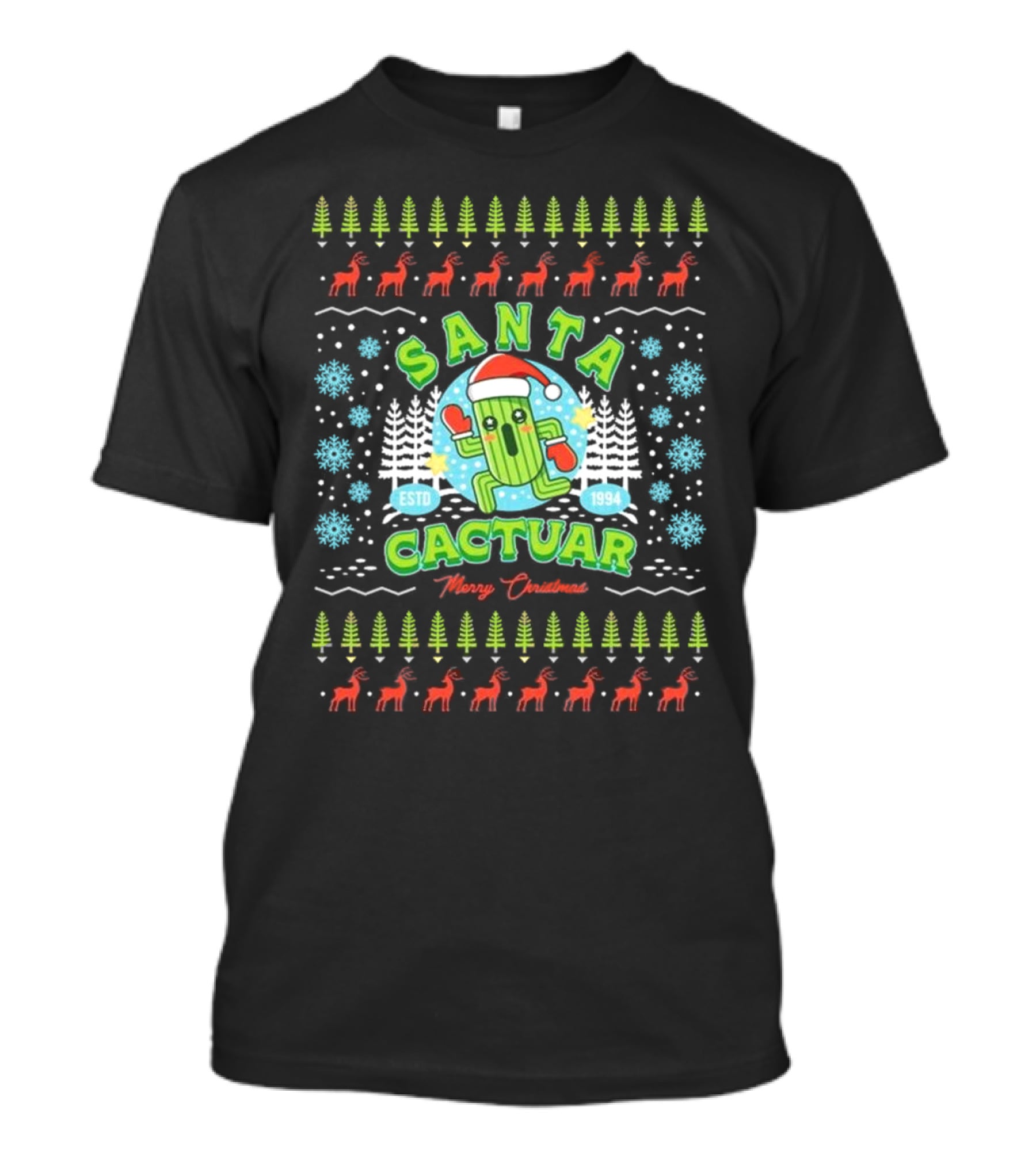 Santa Cactuar Merry Christmas ESTD 1994 Ugly Christmas T-Shirt
