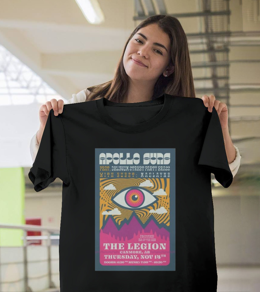 Apollo Suns at The Legion Canmore AB Nov 14 2024 Featuring Delirium Street Party Brass with Guest Maclayne T-Shirt