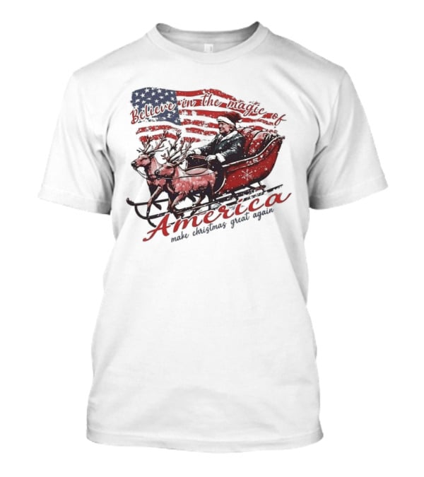 Believe In The Magic Of America Make Christmas Great Again America T-Shirt