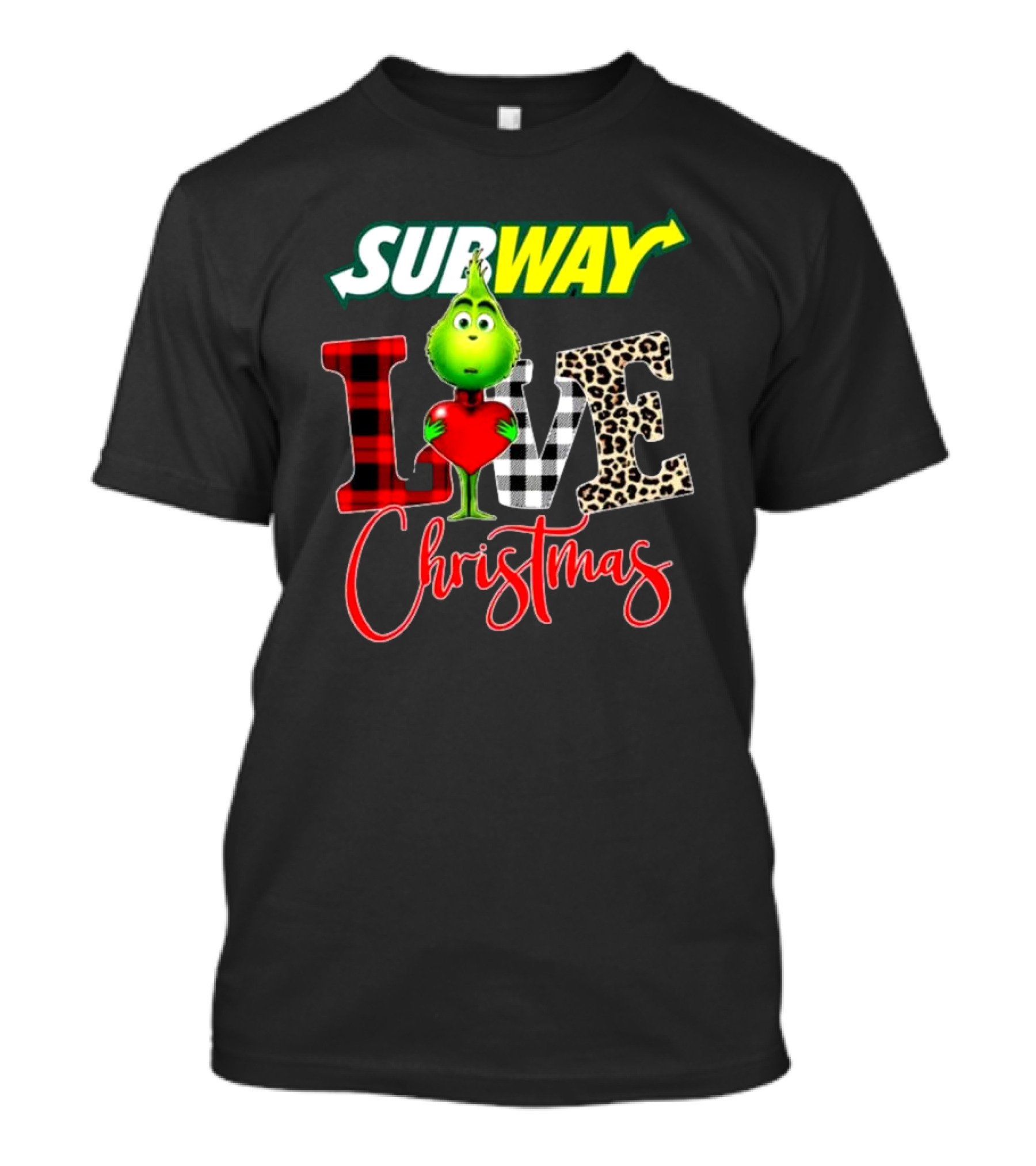 SUBWAY Grinch Love Heart Christmas T-Shirt
