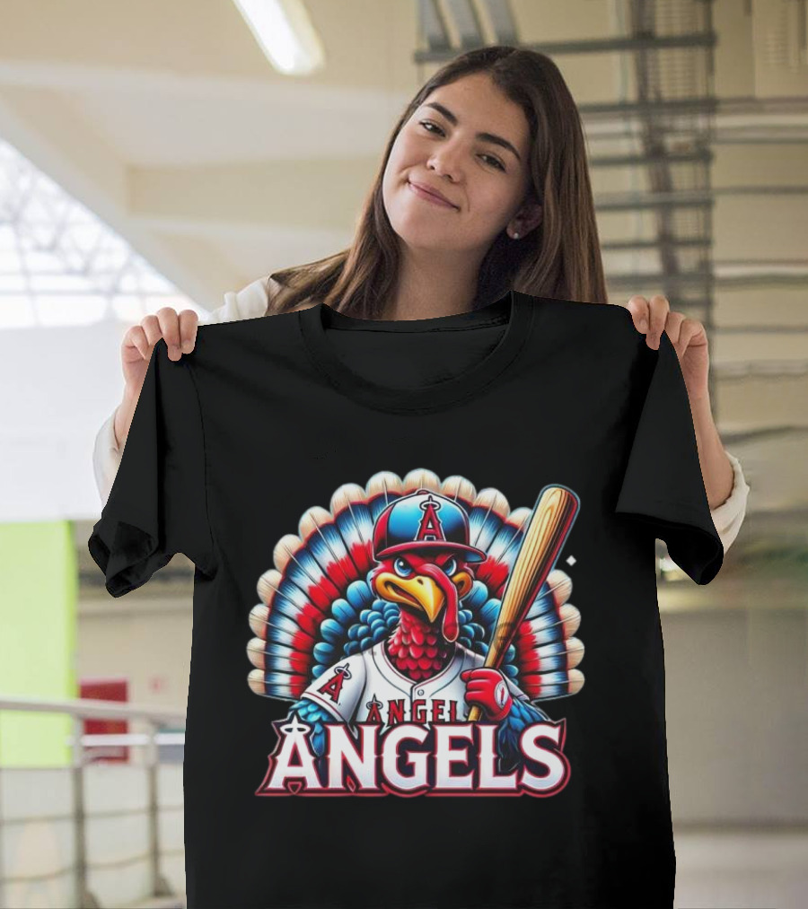 Happy Thanksgiving Los Angeles Angels Baseball Turkey T-Shirt