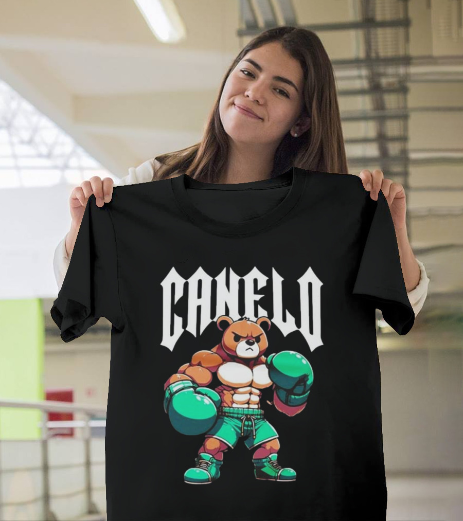 Canelo Boxing Teddy Bear Cartoon with Gloves T-Shirt