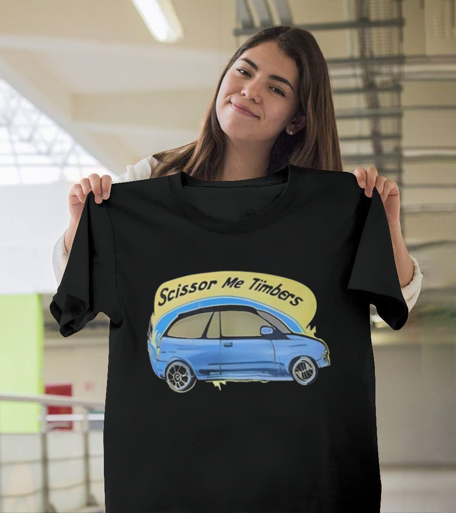 Scissor Me Timbers Blue Car Image T-Shirt