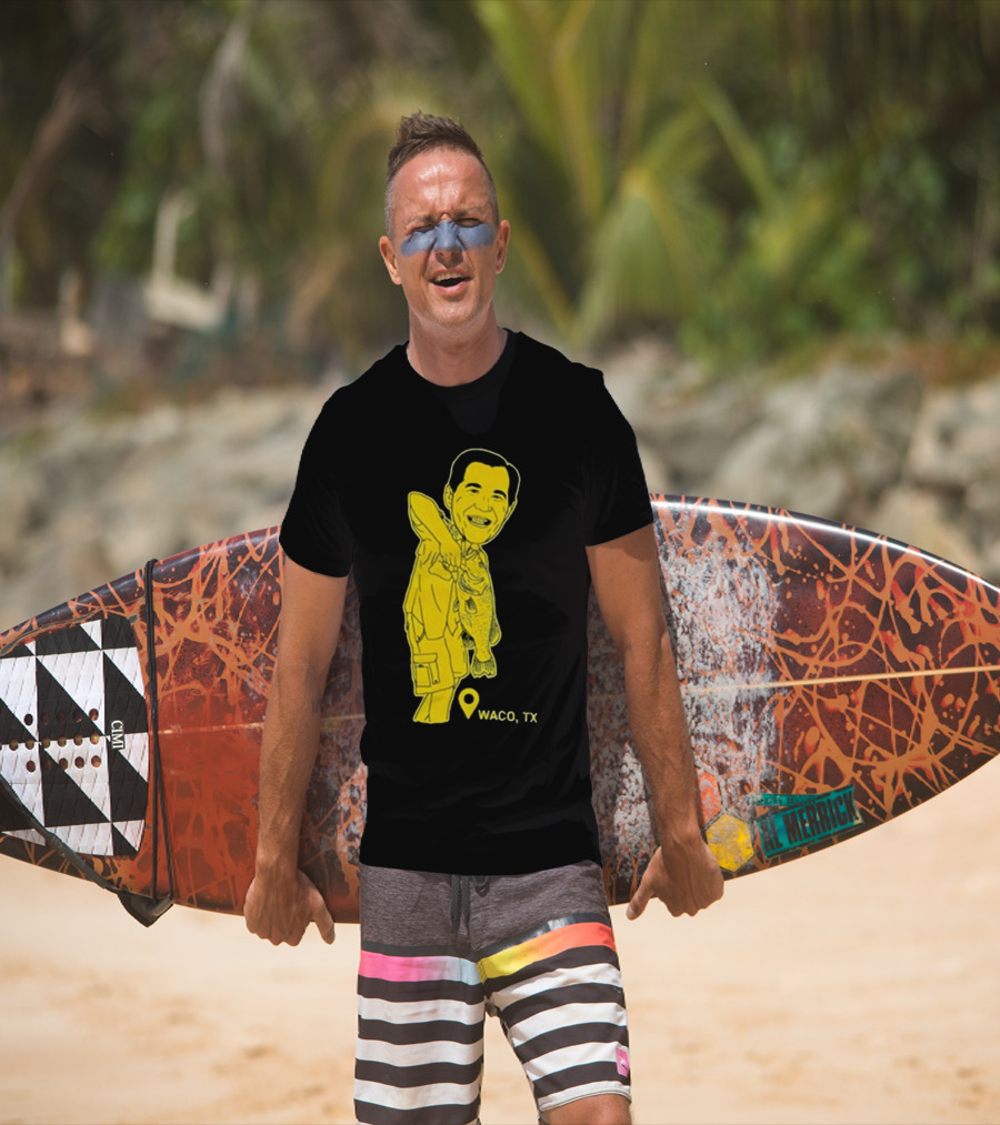 Scott Drew Fishing Caricature Waco TX T-Shirt